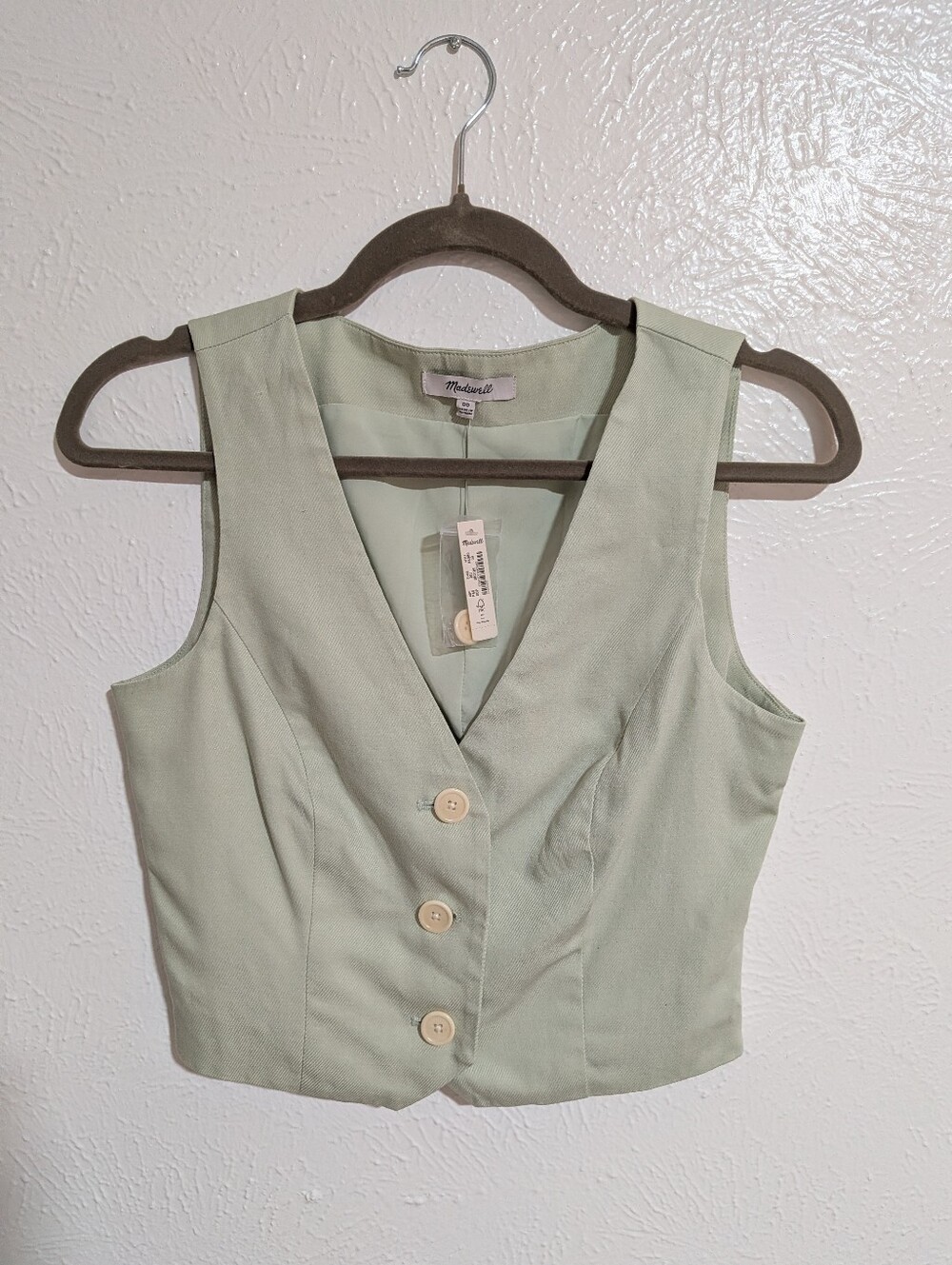 NWT Madewell Green Vest Size 00
